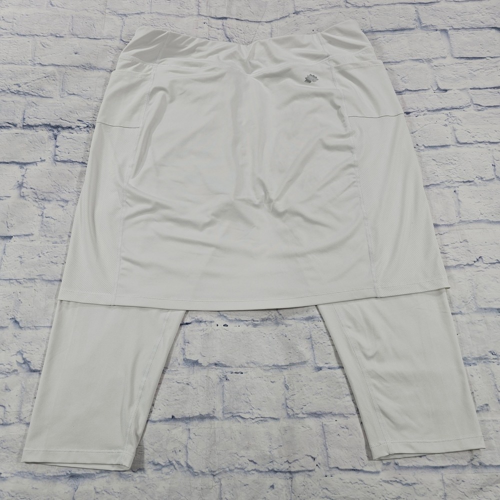 Snoga Athletics Skirt Leggings Womens 1X White Skort Mesh Pockets Active Yoga